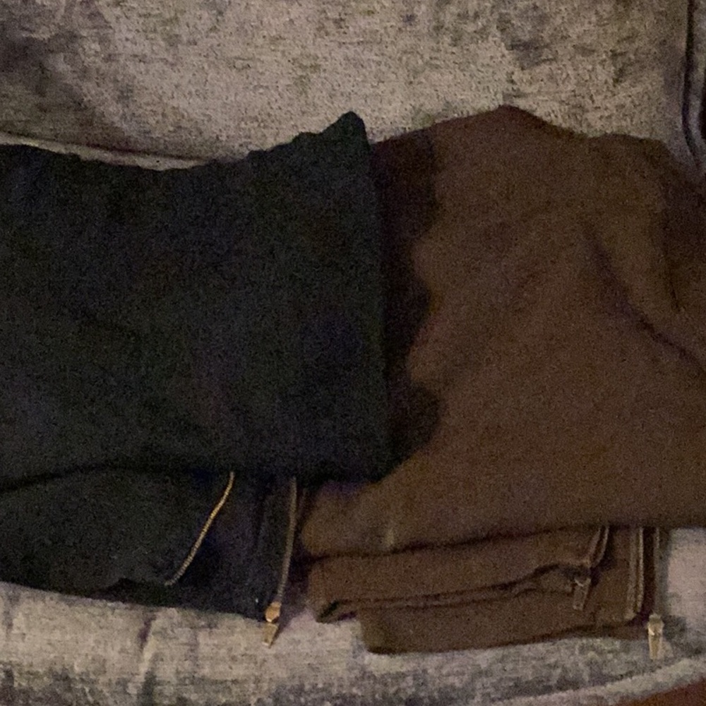 2 pair j Jill stretch leggings with ankle zippers size 4 X